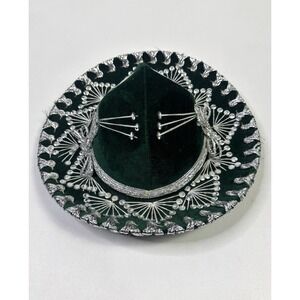 Pigalle Mexican Mariachi Youth Sombrero Made In Mexico Green Vintage